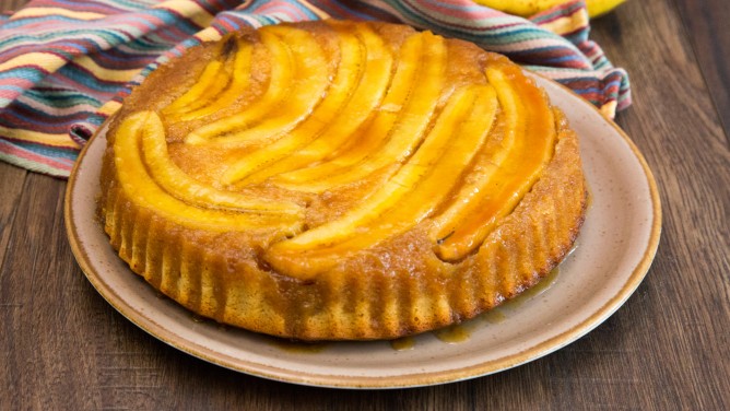 Upside-Down-Banana-Cake-Gegenteiltag Upside-Down-Banana-Cake-Gegenteiltag