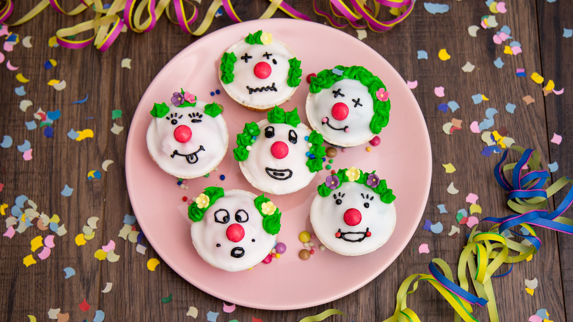 Clown-Muffins zu Karneval