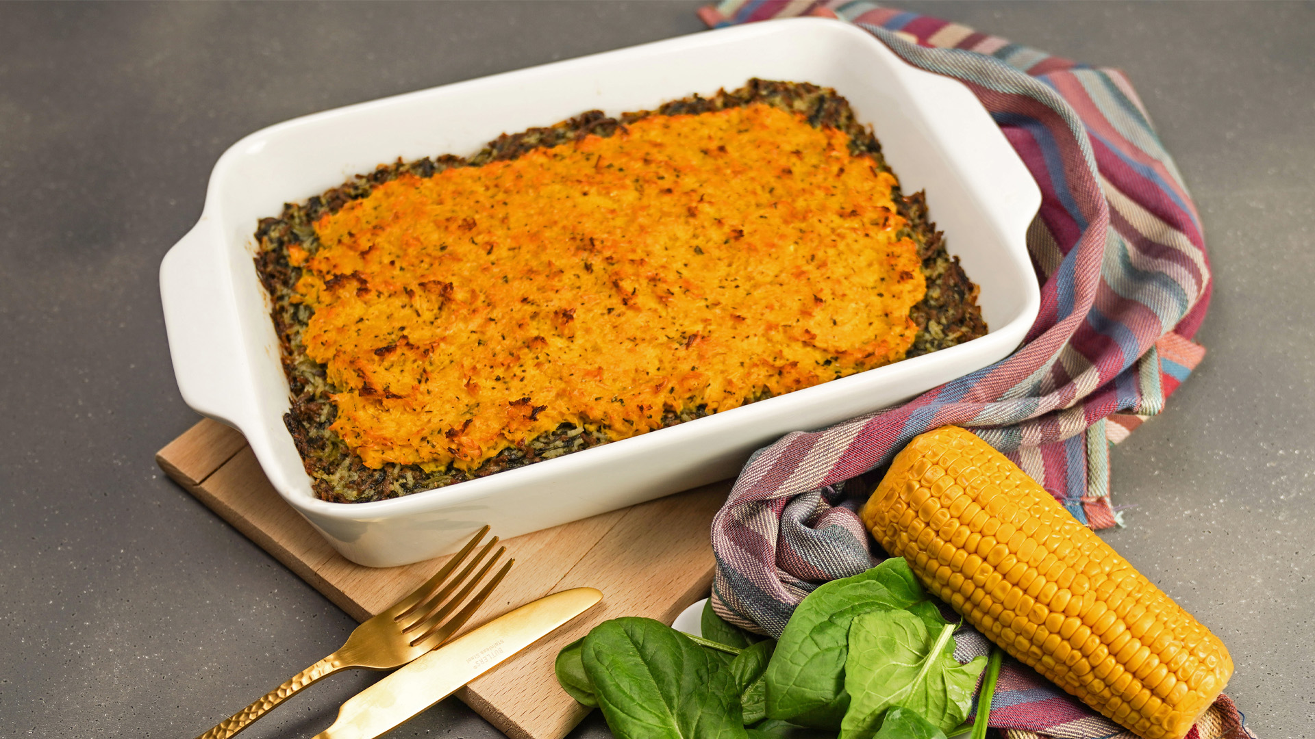 Chilenisch-madagassische Fusionsküche: Hack-Reis-Mais-Auflauf