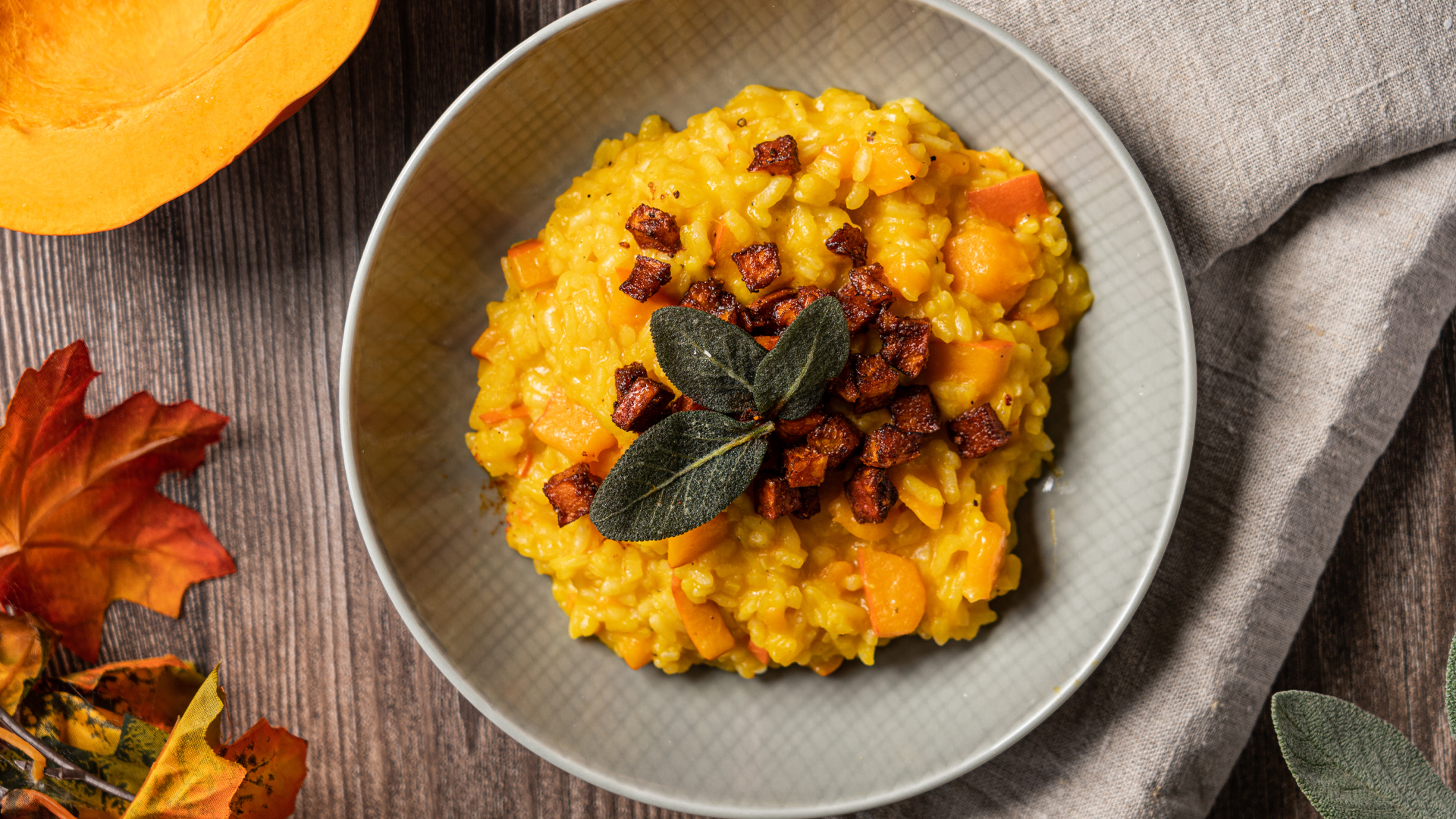 Cremiges Risotto mit Parmesan und Hokkaido Kürbis